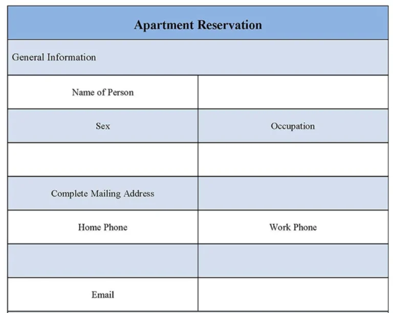 Apartment Reservation Form