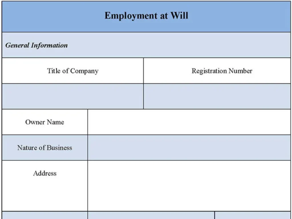 Employment At Will Form