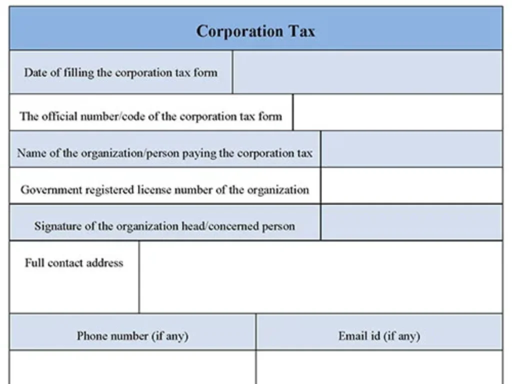 Corporation Tax Form