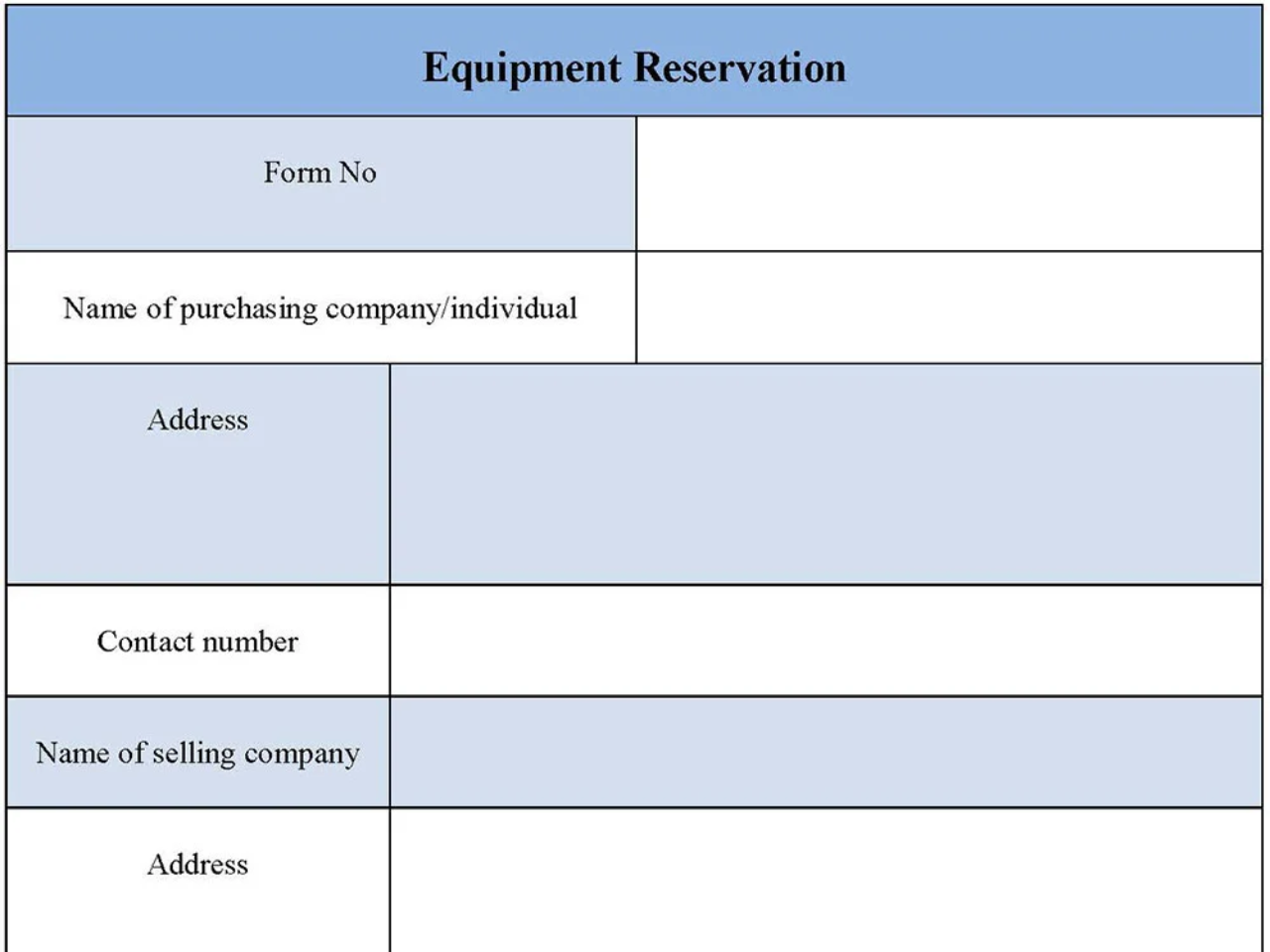 Equipment Reservation Form