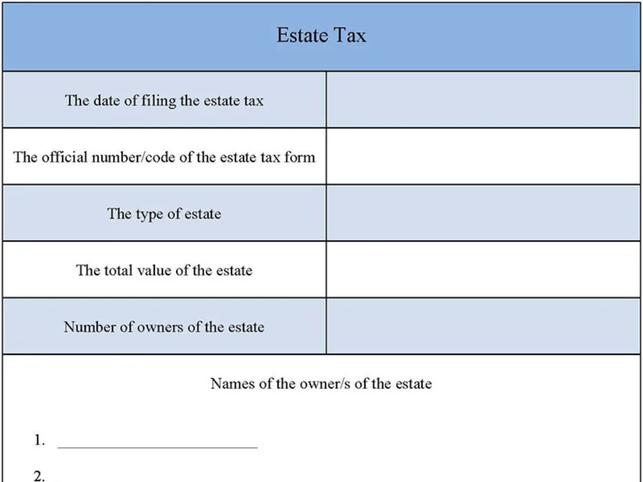 Estate Tax Form