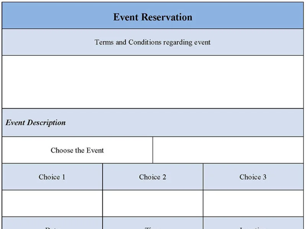 Event Reservation Form