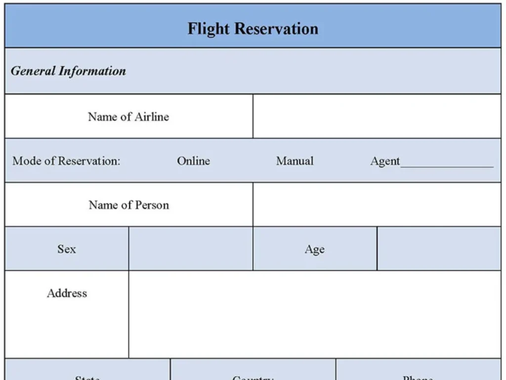 Flight Reservation Form