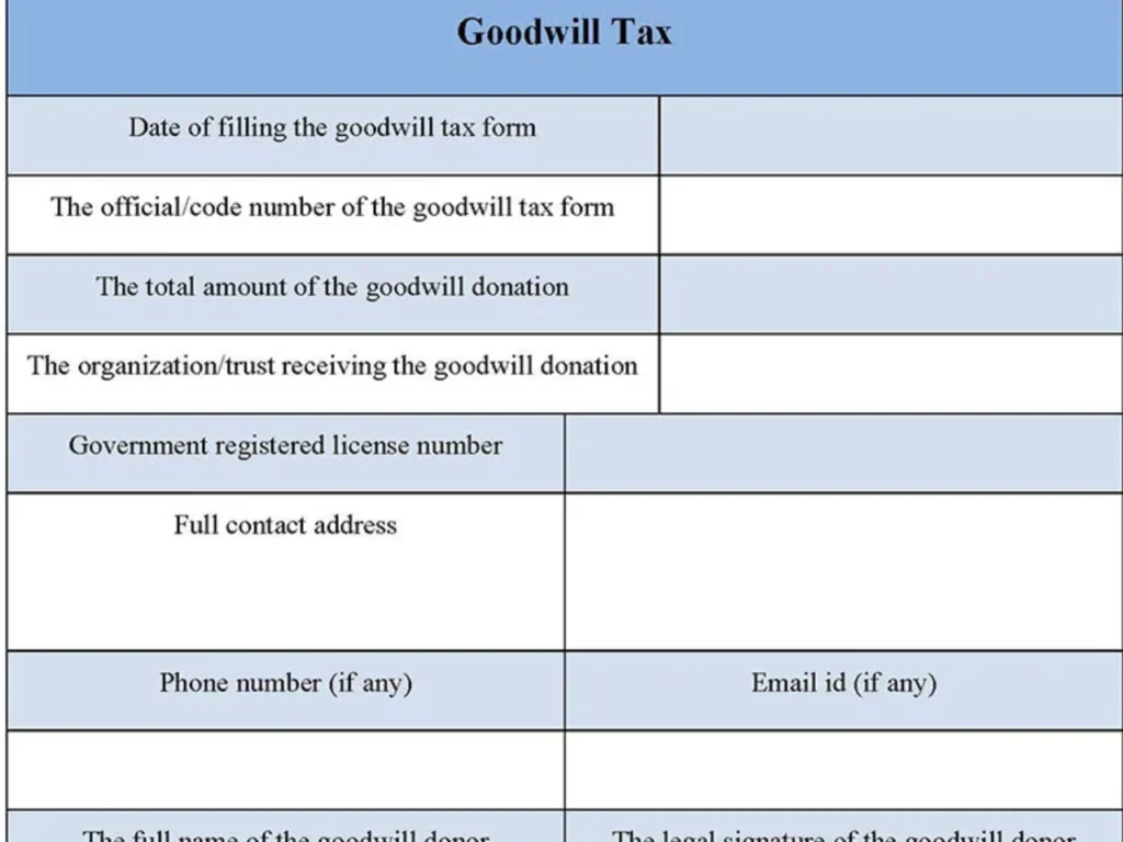 Goodwill Tax Form