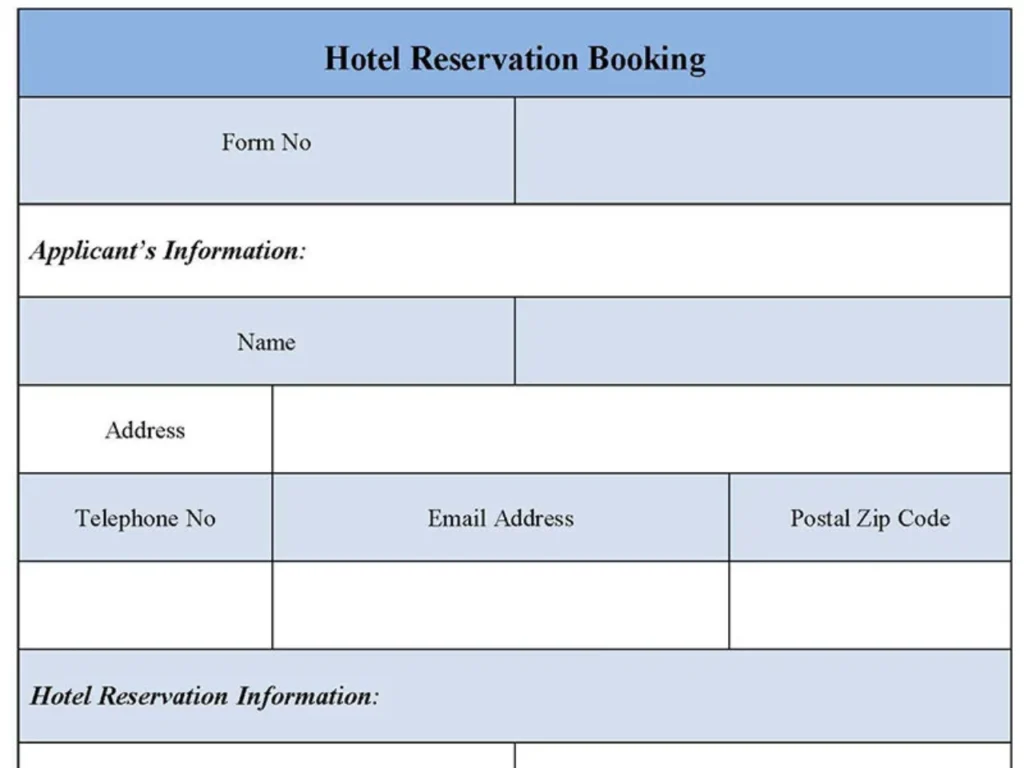 Hotel Reservation Booking Form