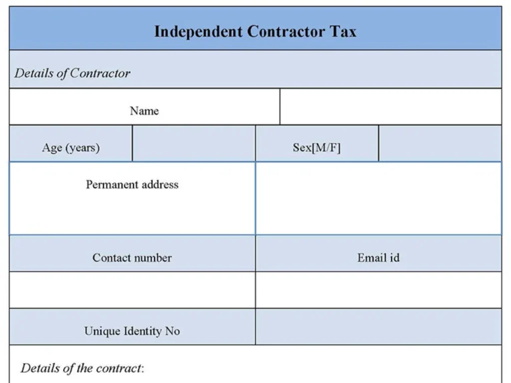 Independent Contractor Tax Form