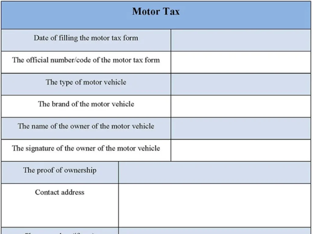 Motor Tax Form