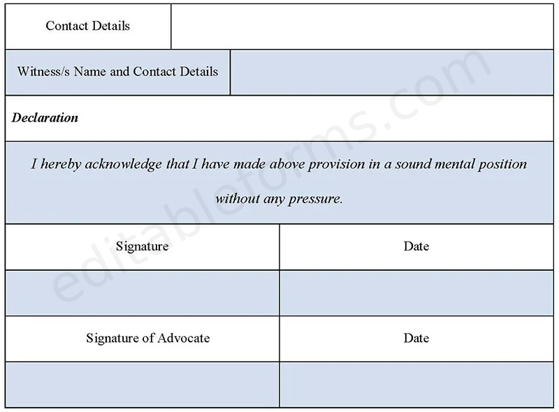 Personal Will Fillable PDF Template
