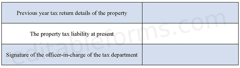 Property Tax Fillable PDF Template