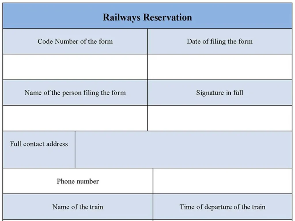 Railways Reservation Form