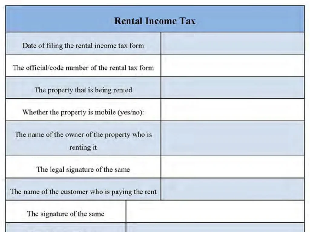 Rental Income Tax Form