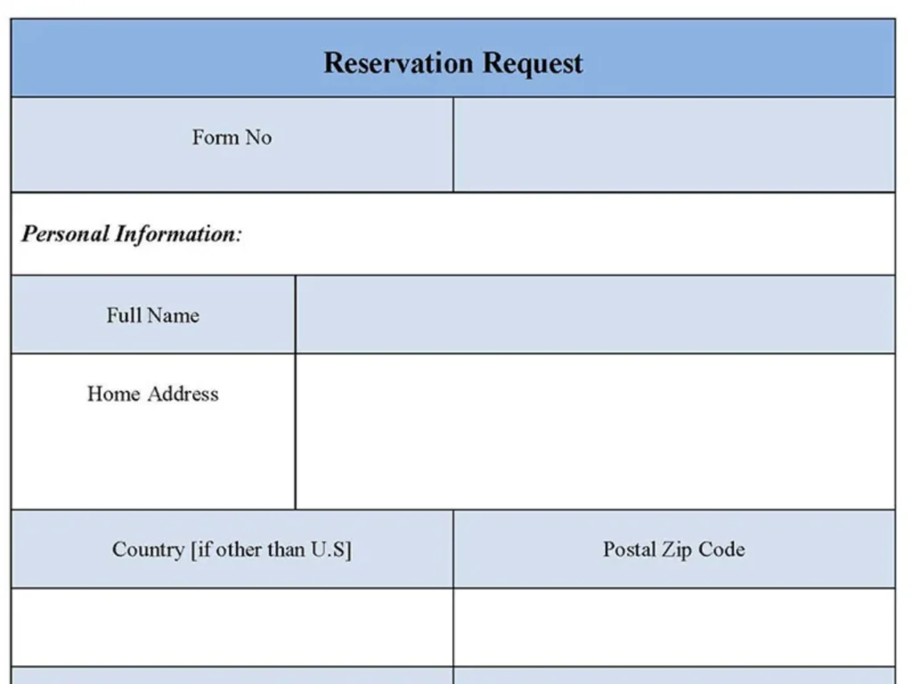 Reservation Request Form