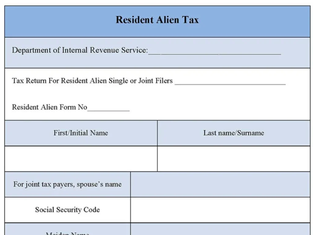 Resident Alien Tax Form