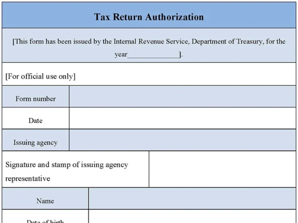 Tax Return Authorization Form