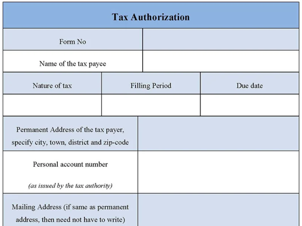 Tax Authorization Form