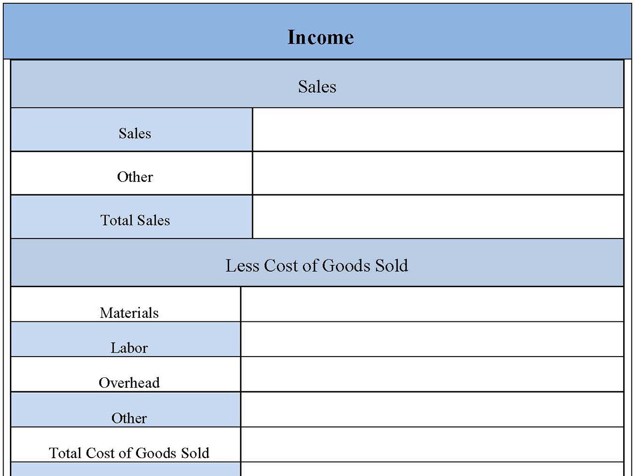 Income form editable pdf forms