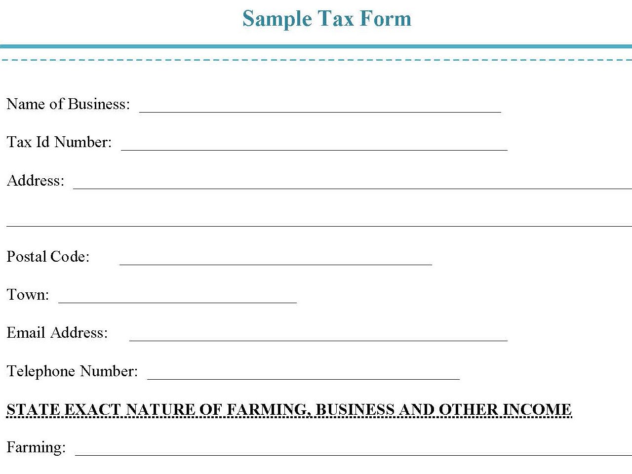 Sample Tax Form