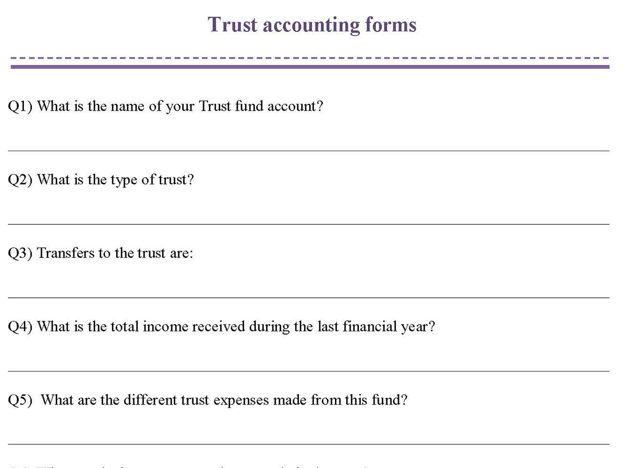 Trust Accounting Forms