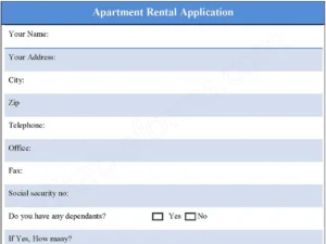 Apartment Rental Application Form