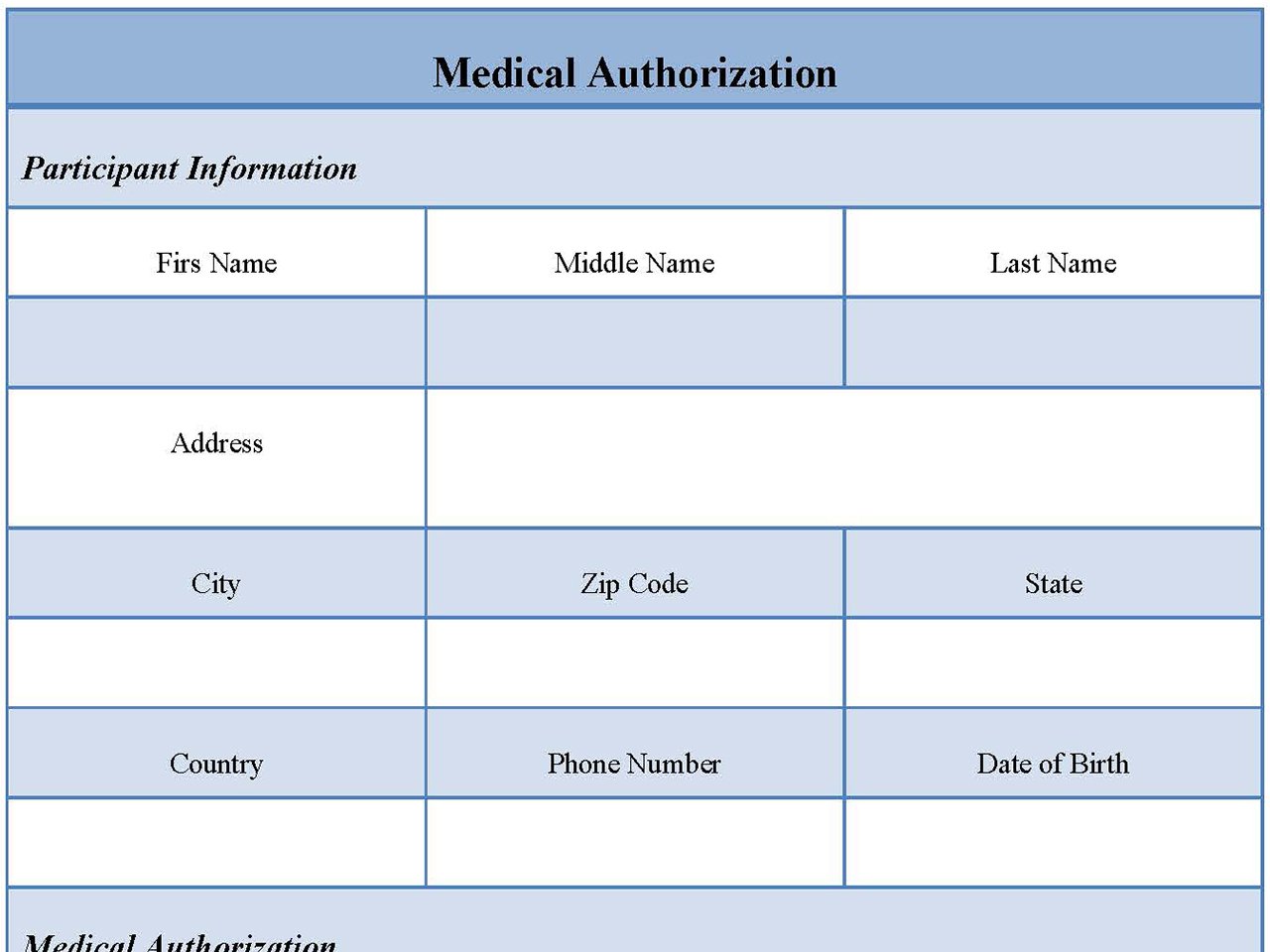 Medical Authorization Form