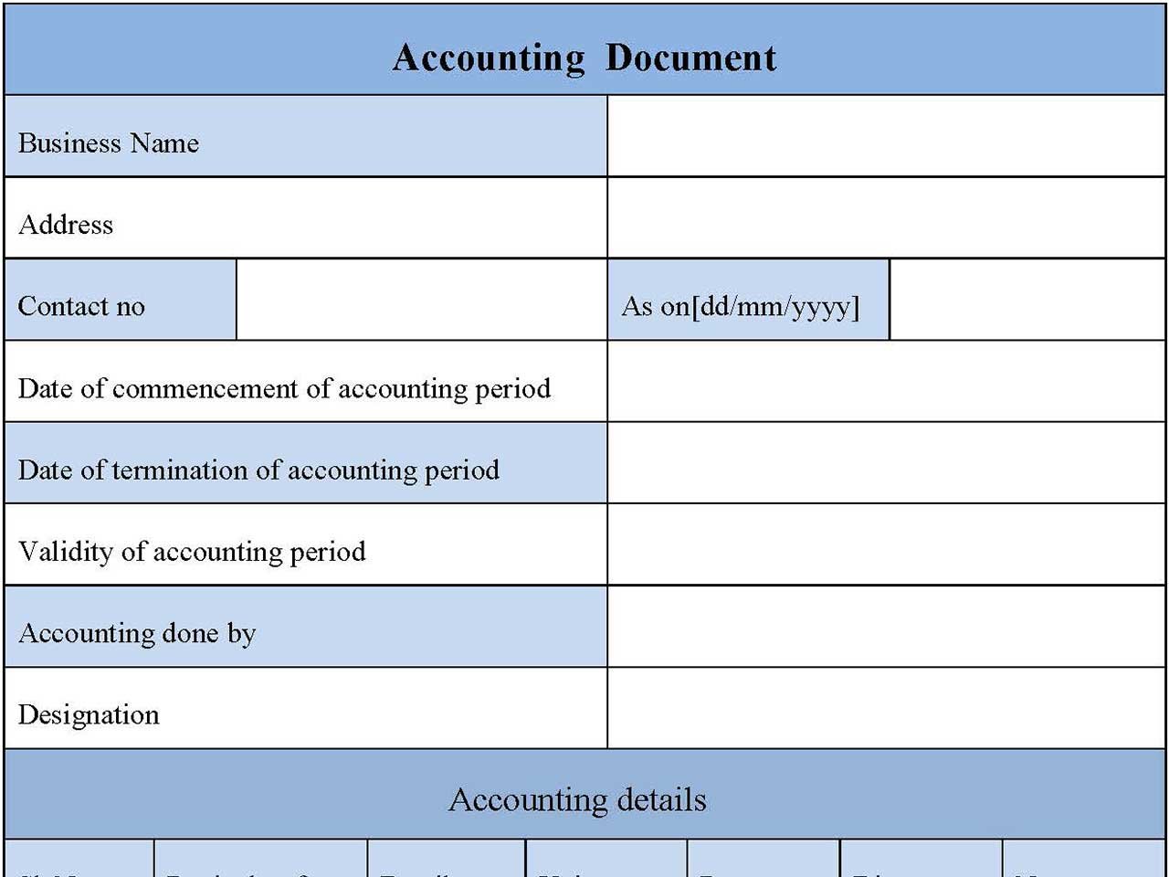 Free Accounting Form