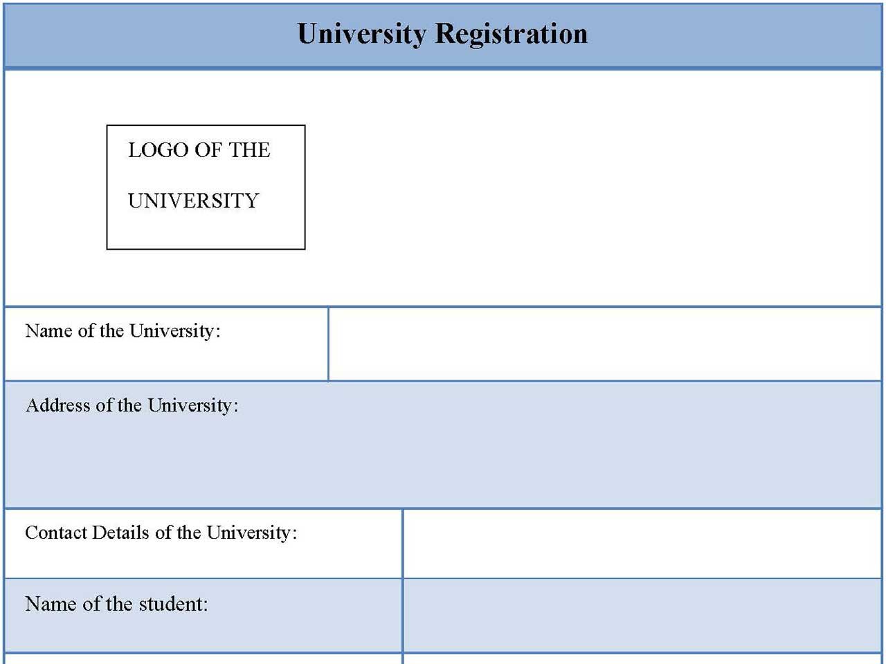 University Registration Form