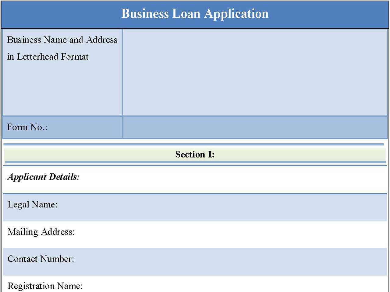 Business Loan Application Form