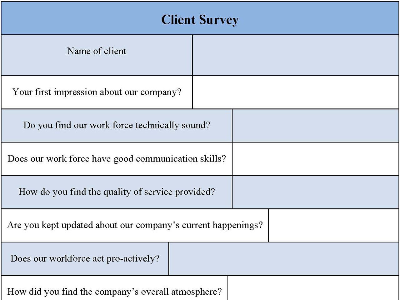 Client Survey Form