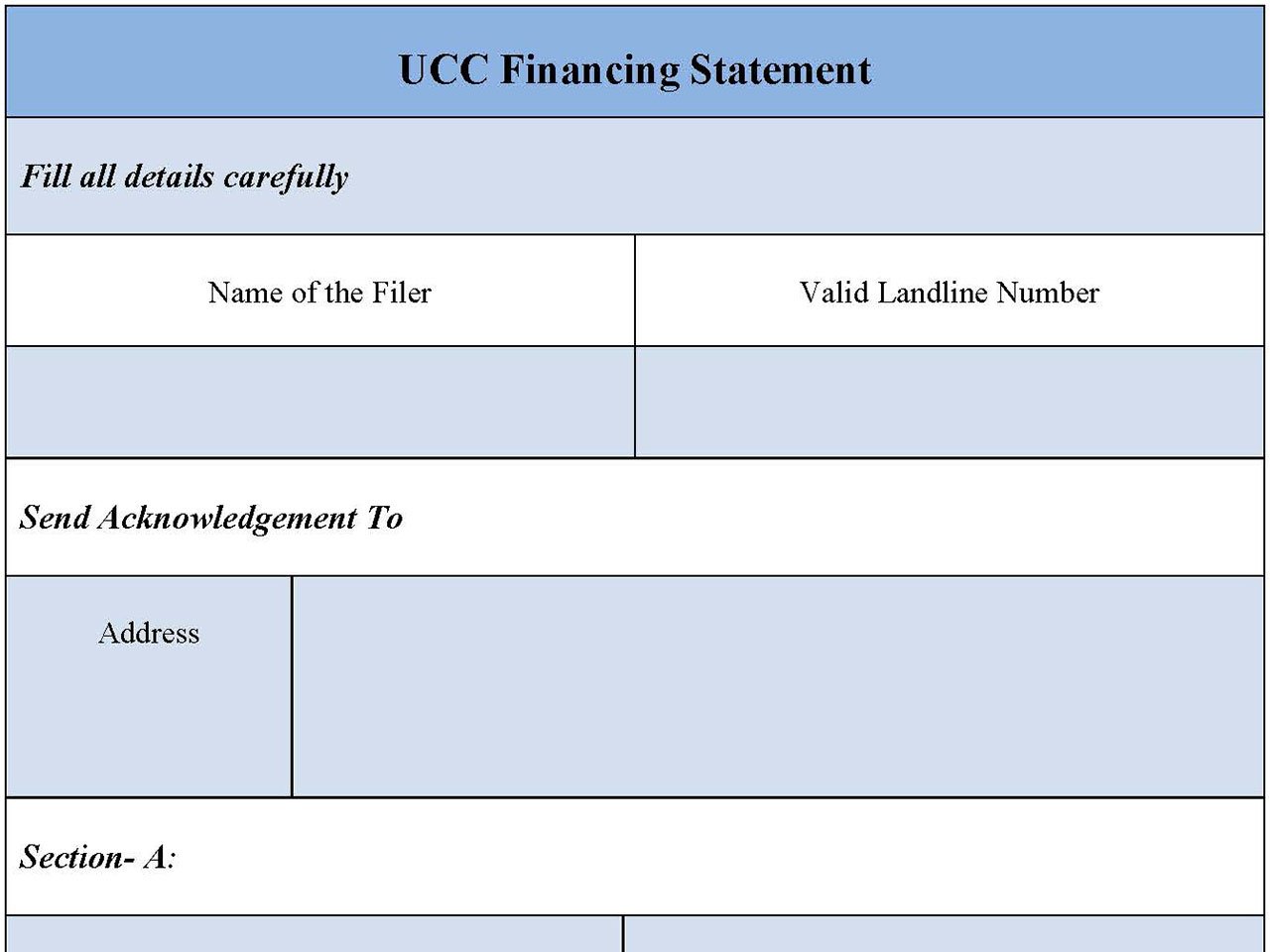 UCC Financing Statement Form