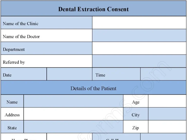 Dental Extraction Consent Form