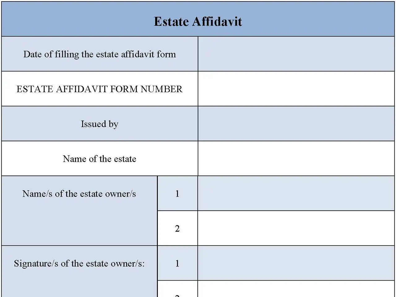 Estate Affidavit Form