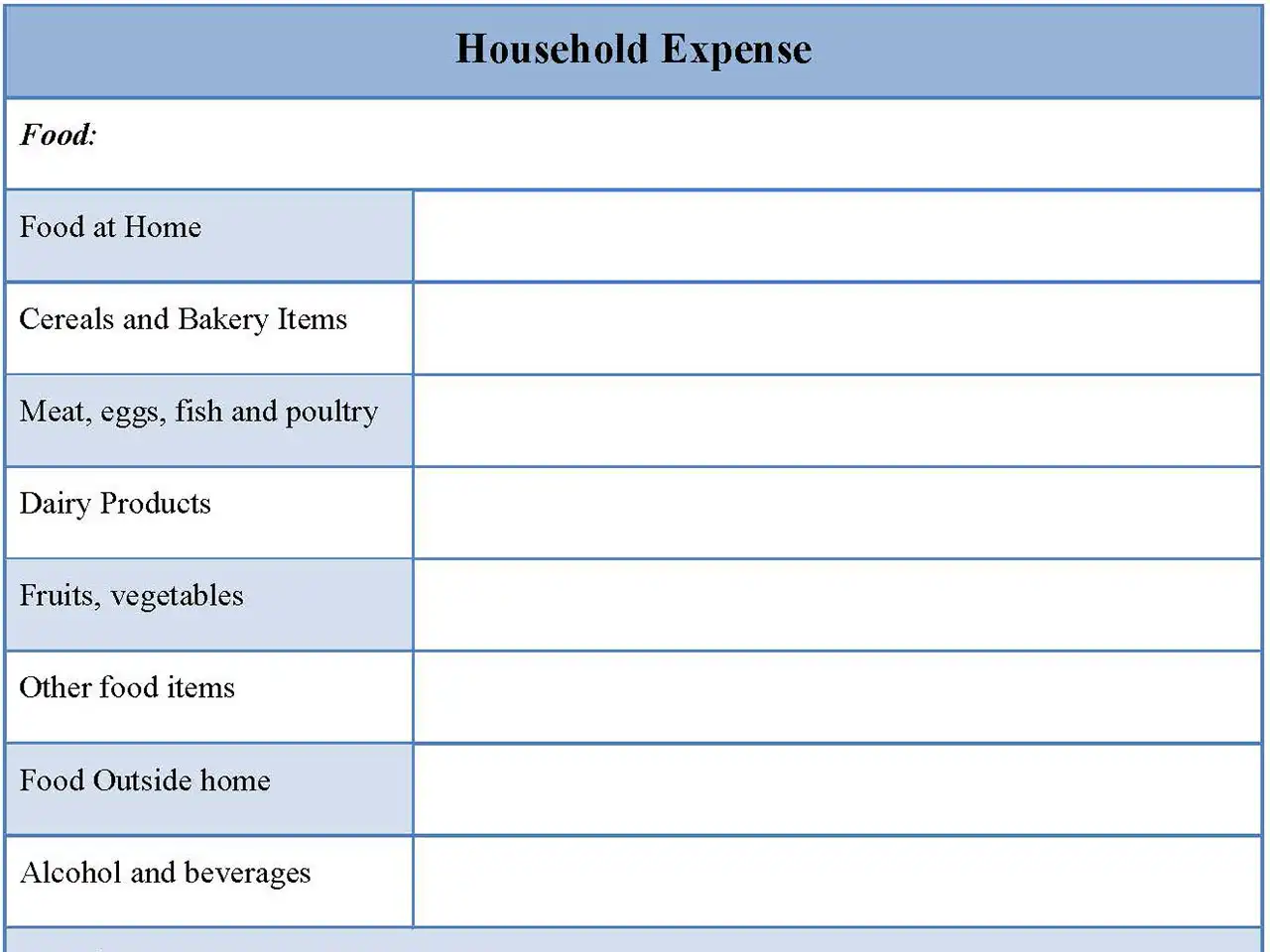 Household Expense Form