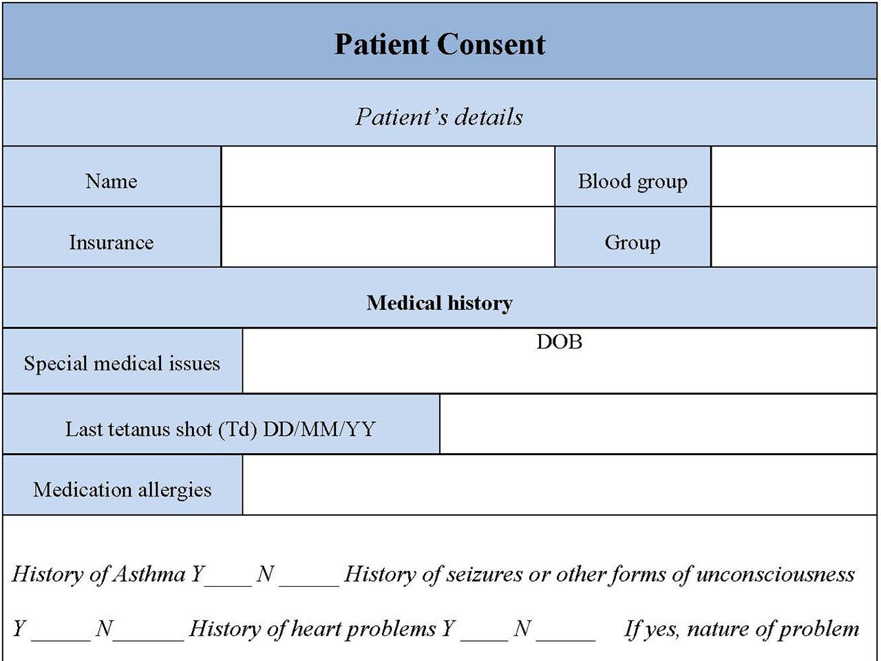 Patient Consent Form