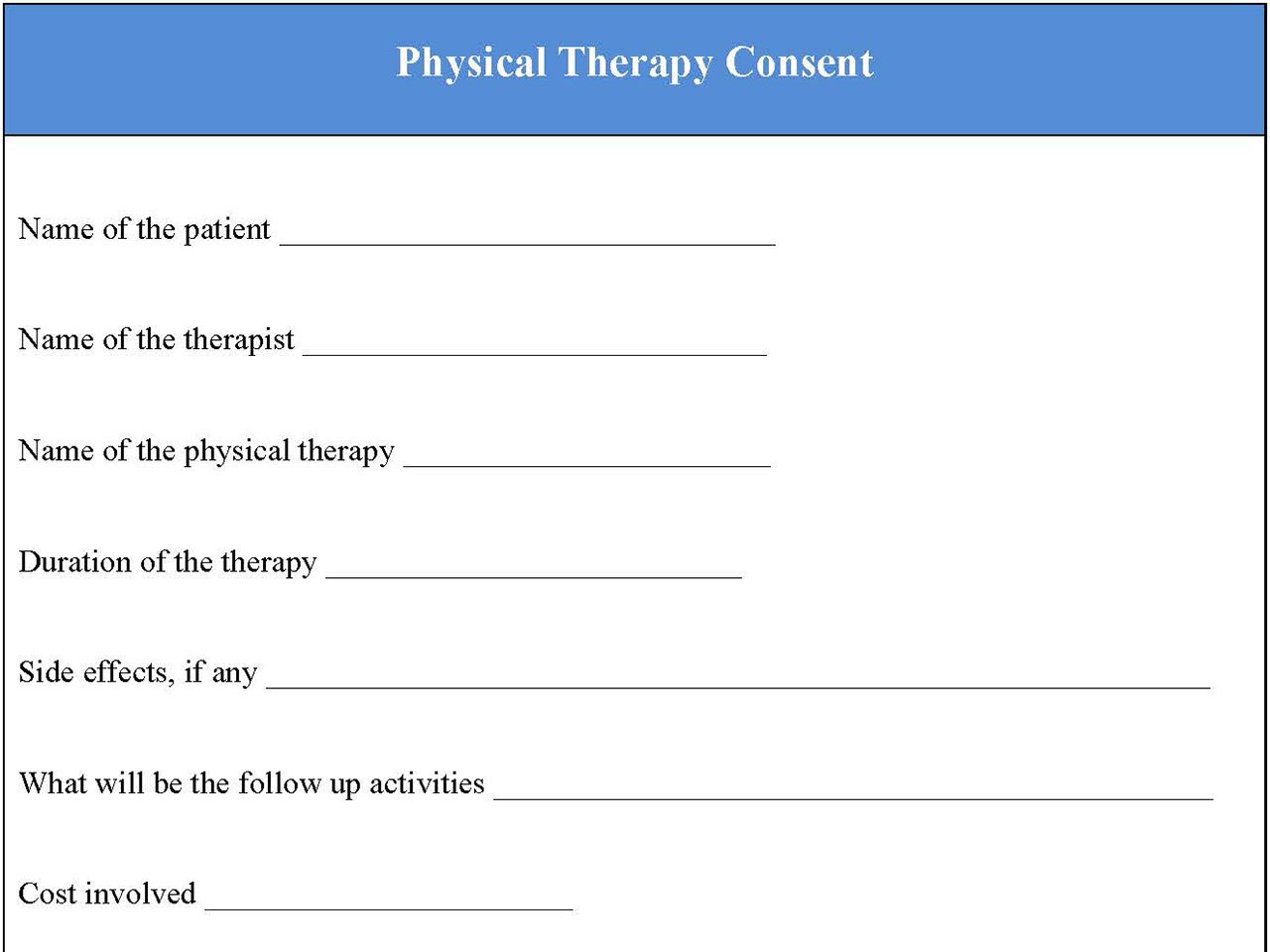 Physical therapy consent forms