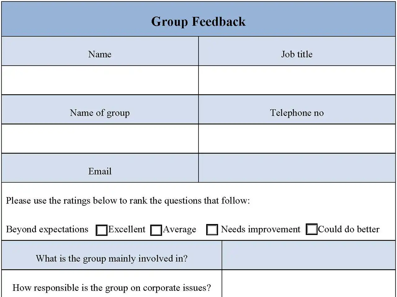 Group Feedback Form