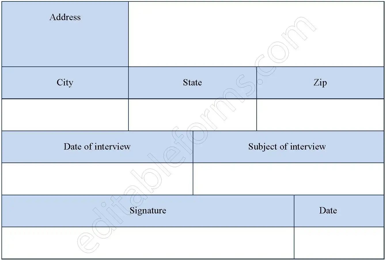 Interview Release Fillable PDF Form