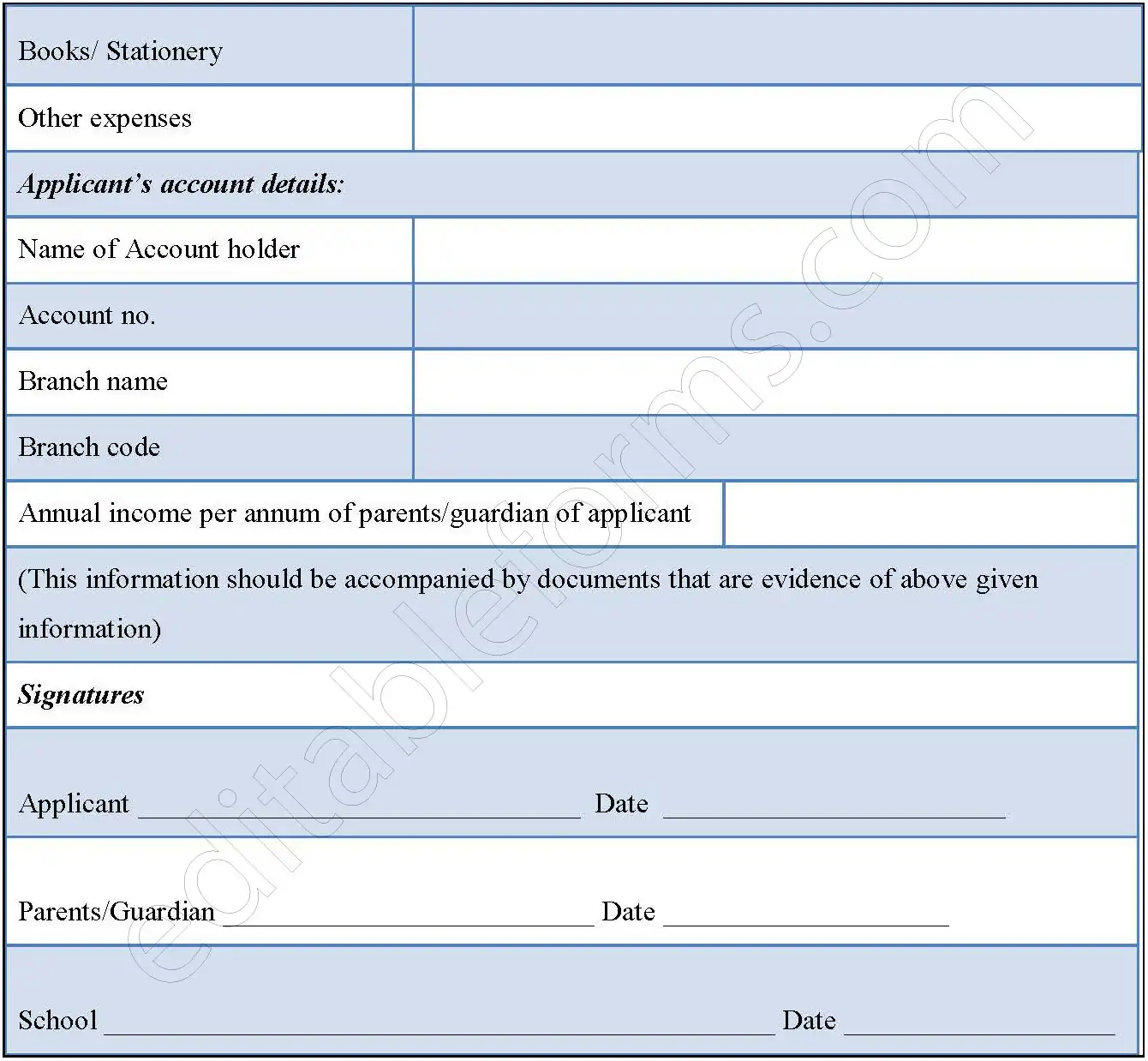 Minority Scholarship Application Template