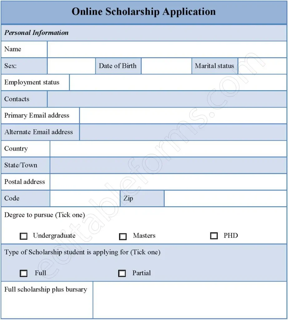 Online Scholarship Application