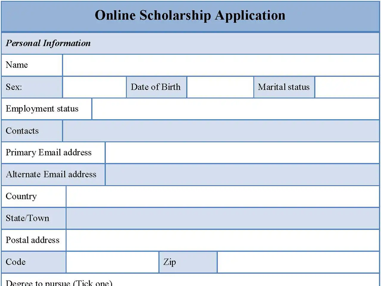 Online Scholarship Application