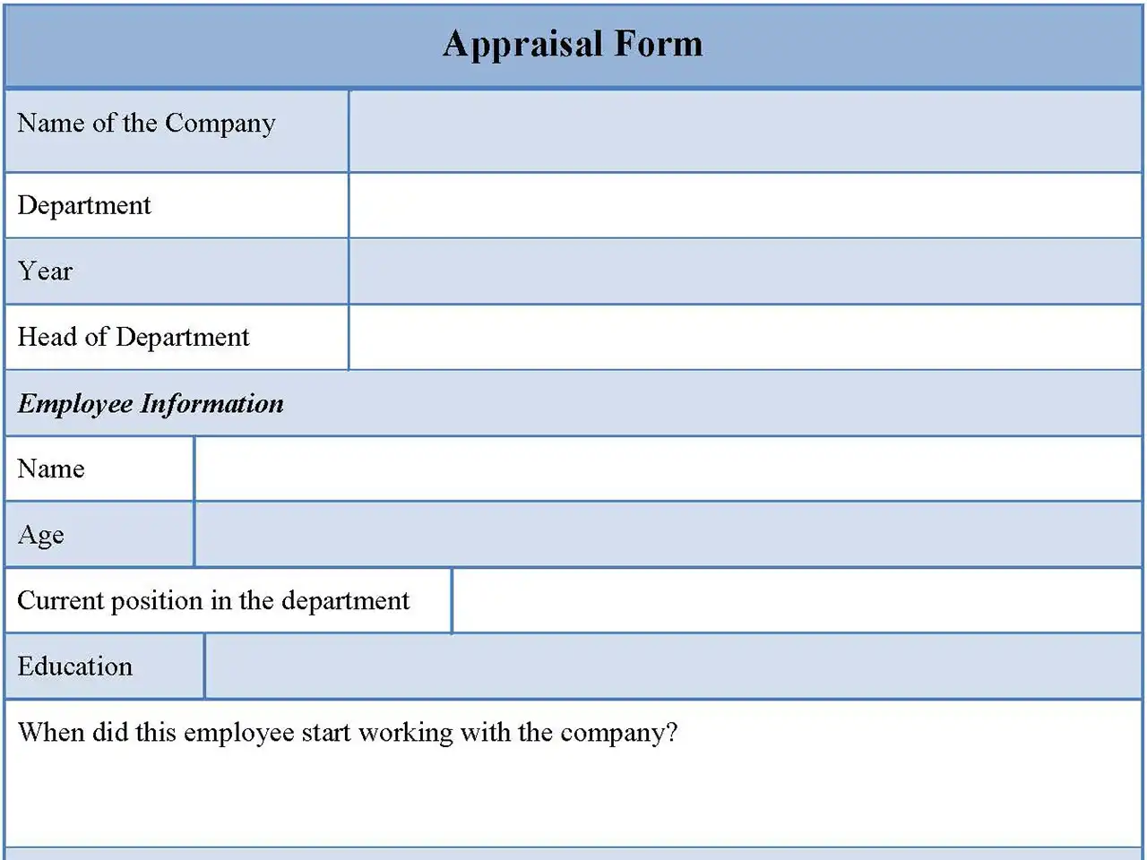 Blank Appraisal Fillable PDF Form And Word Document