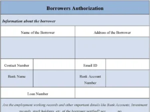 Borrowers Authorization Form