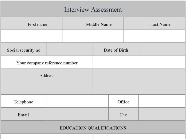 Interview Assessment Form