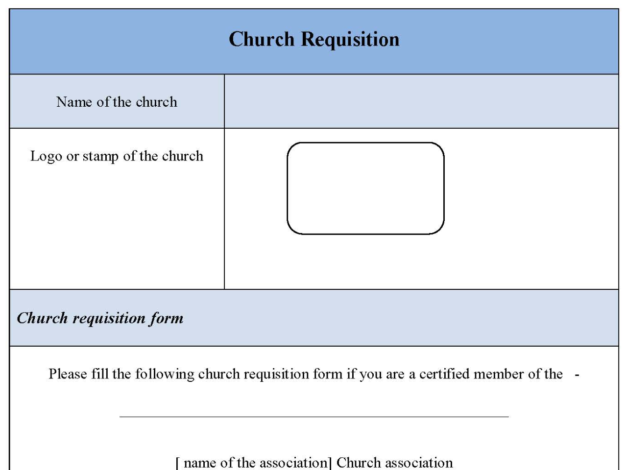 Church Requisition Form