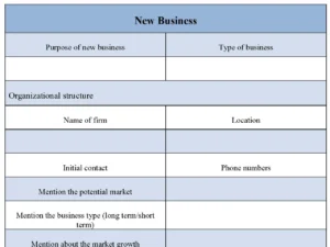 New Business Form