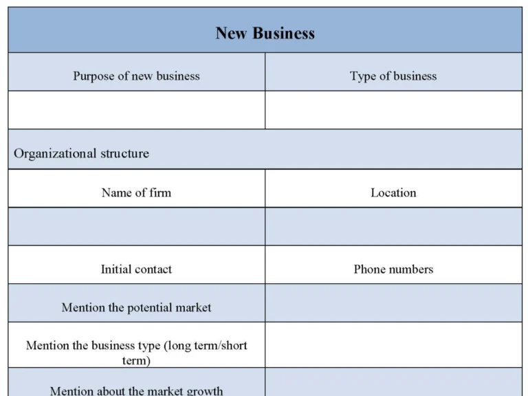 New Business Form