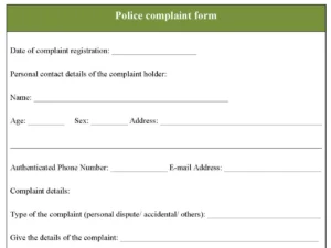 Police complaint Template