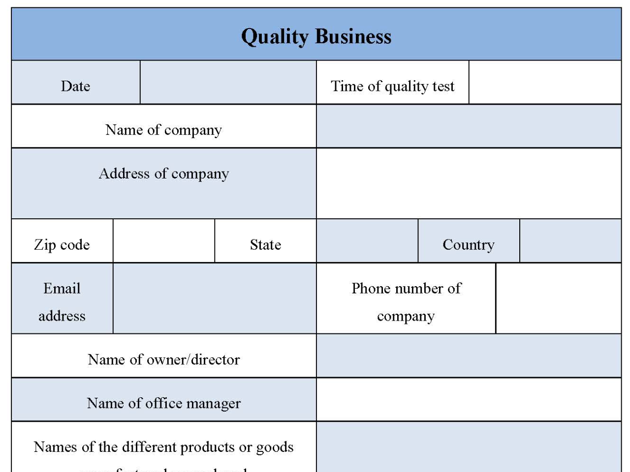 Quality Business Form
