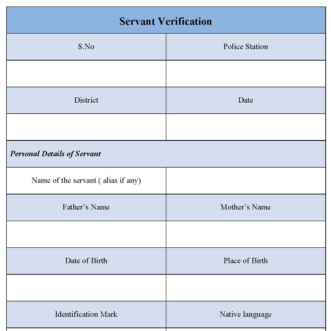 Servant Verification Template