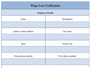 Wage Loss Verification Form