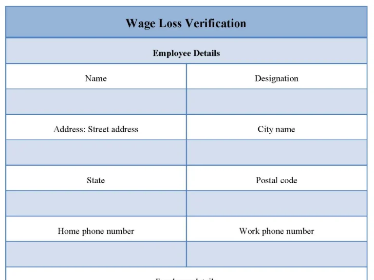 Wage Loss Verification Form